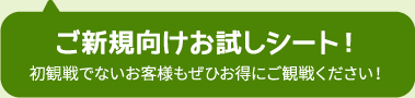 ご新規向けお試しシート