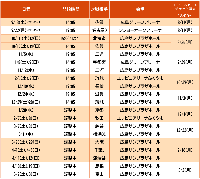 スケジュール